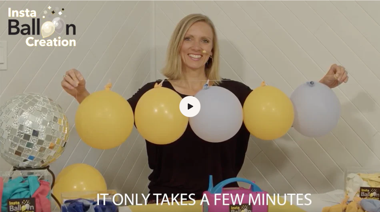 A No-Tie Balloon Clips & String Set Easy Build W/ QR Scan Instructions