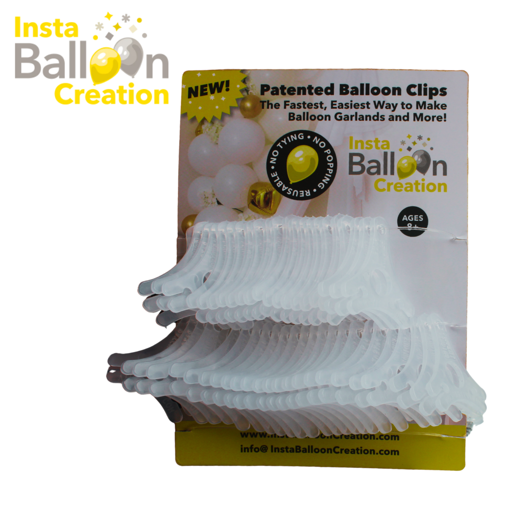 A No-Tie Balloon Clips & String Set Easy Build W/ QR Scan Instructions