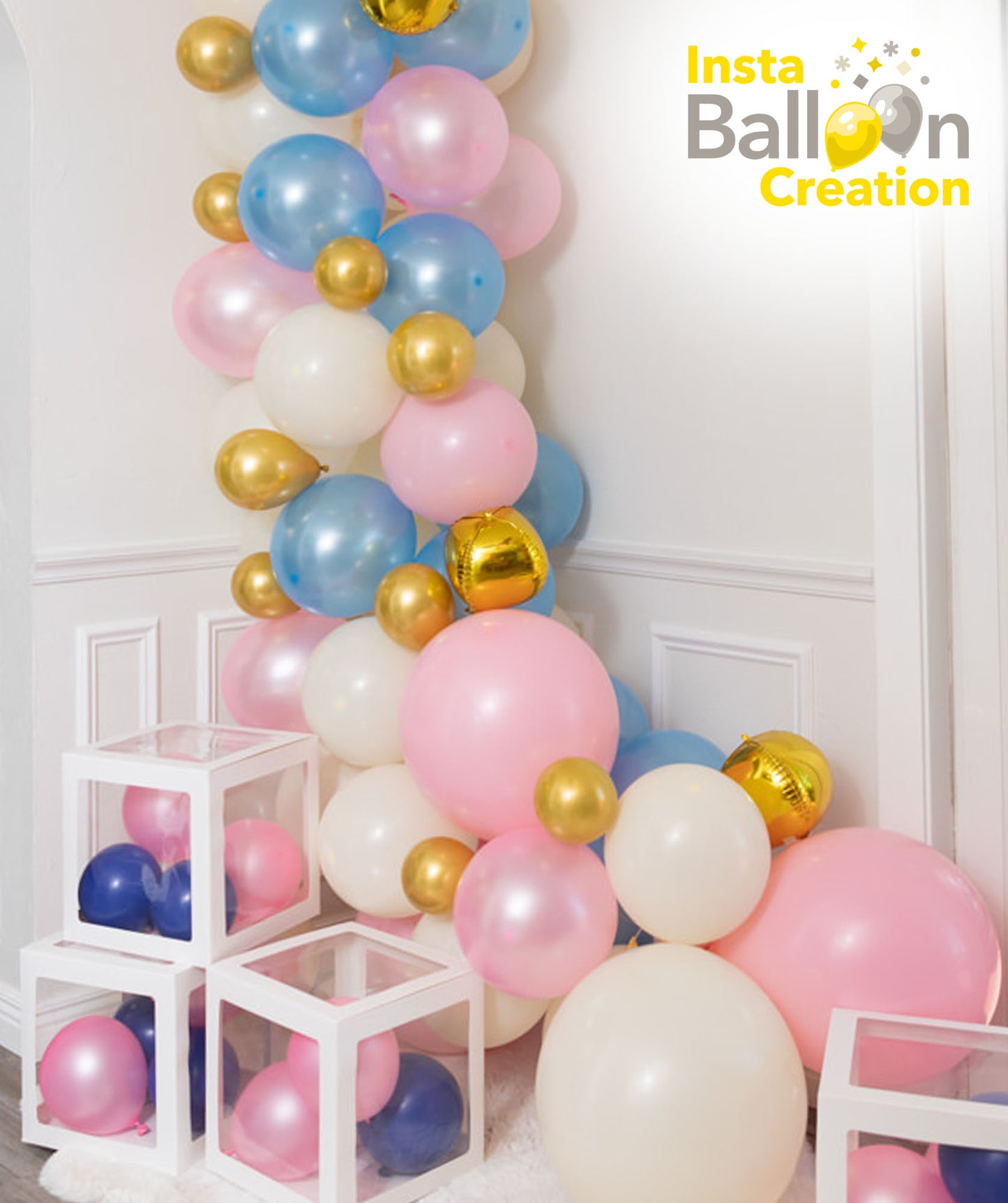 Baby Shower Balloon Arch & Garland (Custom Made Arch, Service w/ Delivery) (Custom Made Garland, Grab & Go)